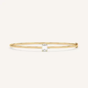 1 carat Emerald Diamond Solitaire, Bangle Bracelet