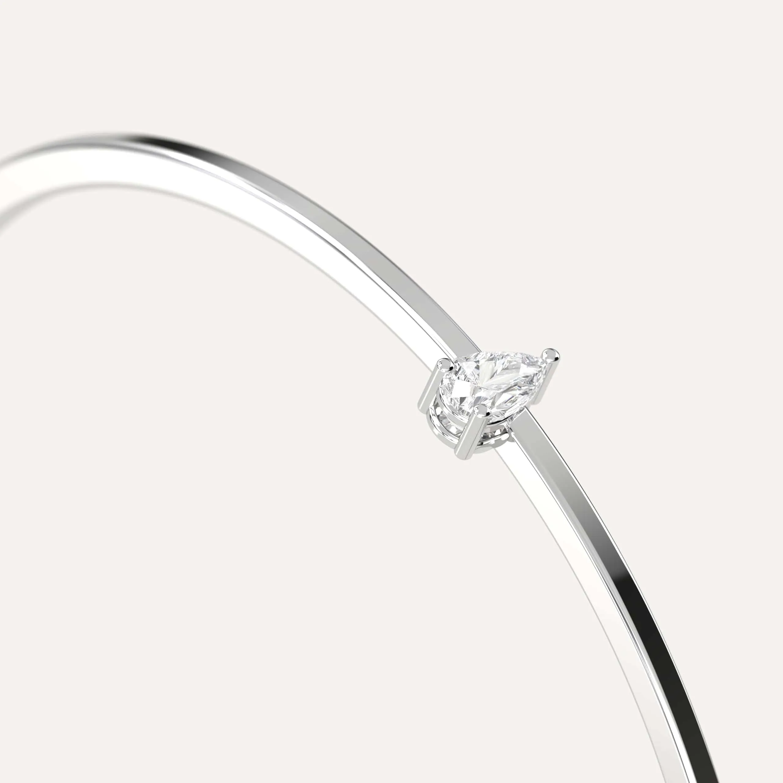 1/2 carat Pear Diamond Solitaire, Bangle Bracelet