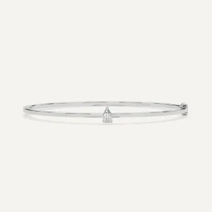 1/2 carat Pear Diamond Solitaire, Bangle Bracelet