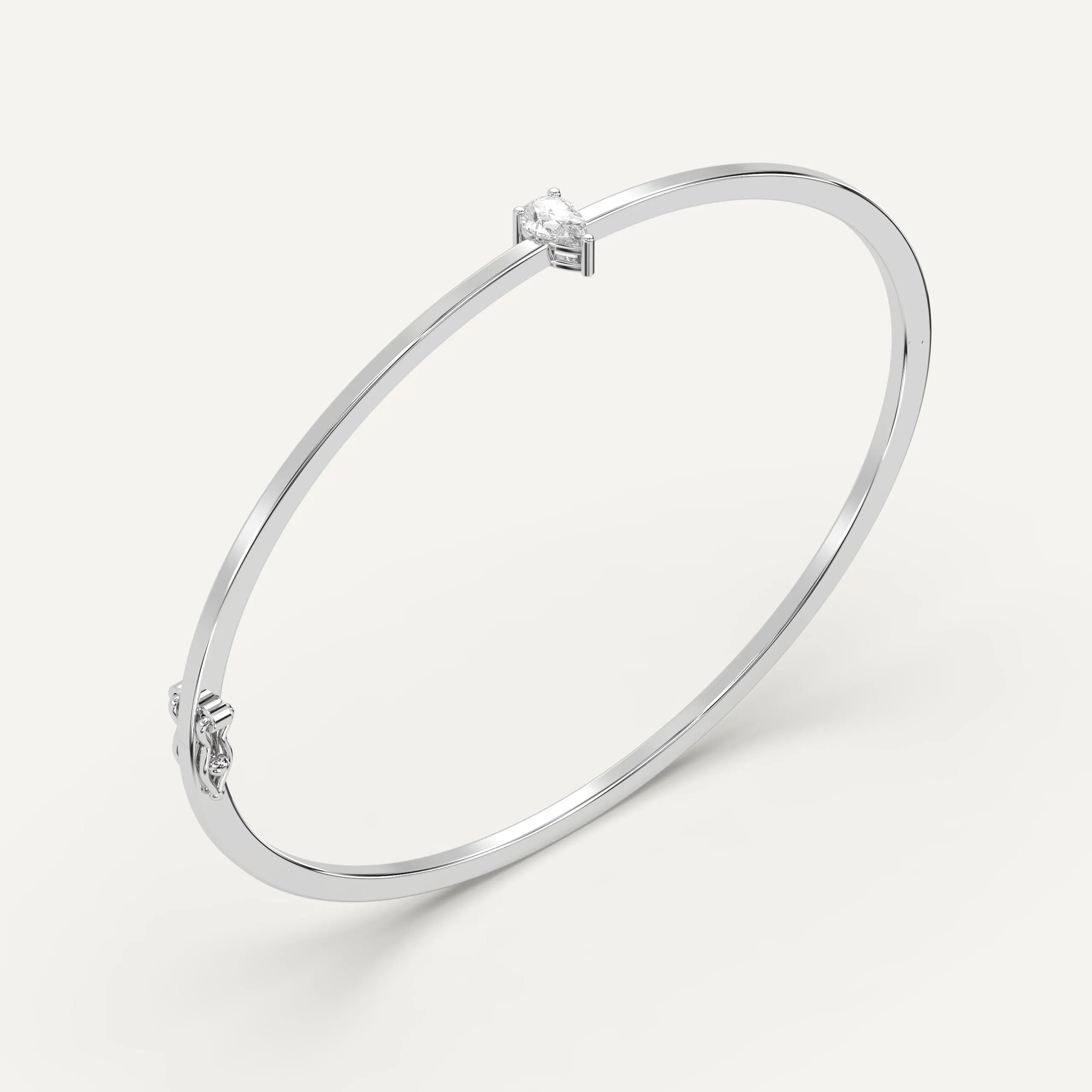 1/2 carat Pear Diamond Solitaire, Bangle Bracelet