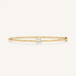 1/2 carat Princess Diamond Solitaire, Bangle Bracelet