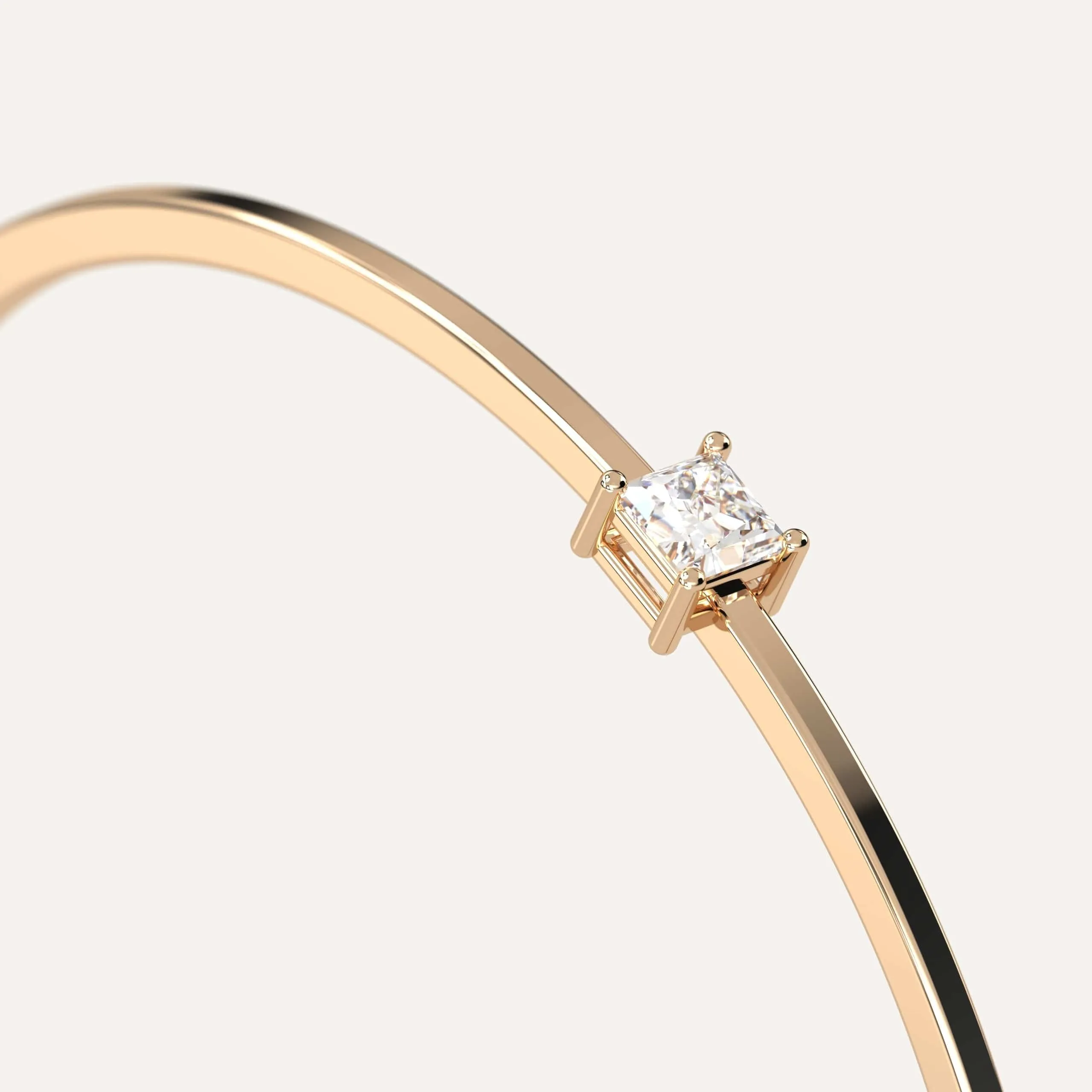 1/2 carat Princess Diamond Solitaire, Bangle Bracelet