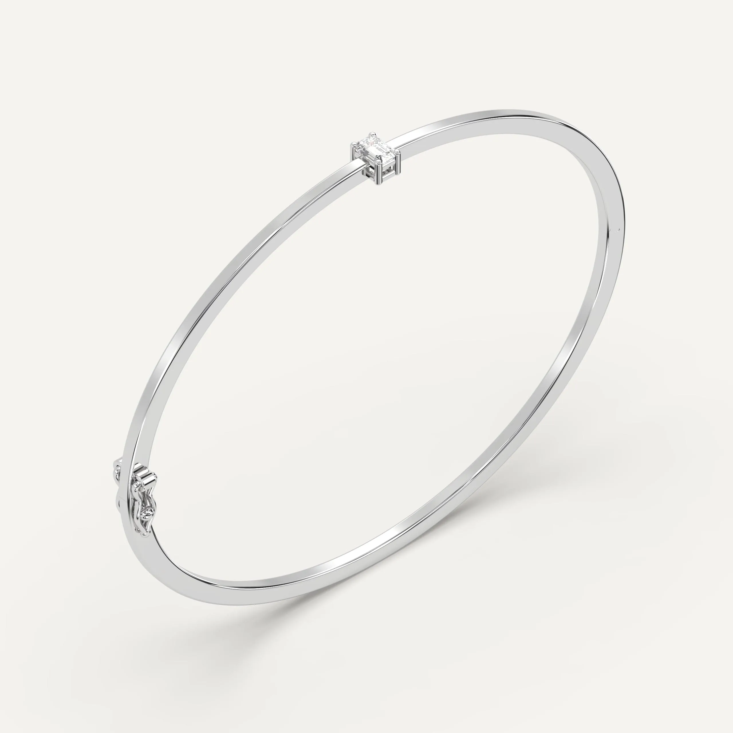1/4 carat Emerald Diamond Solitaire, Bangle Bracelet