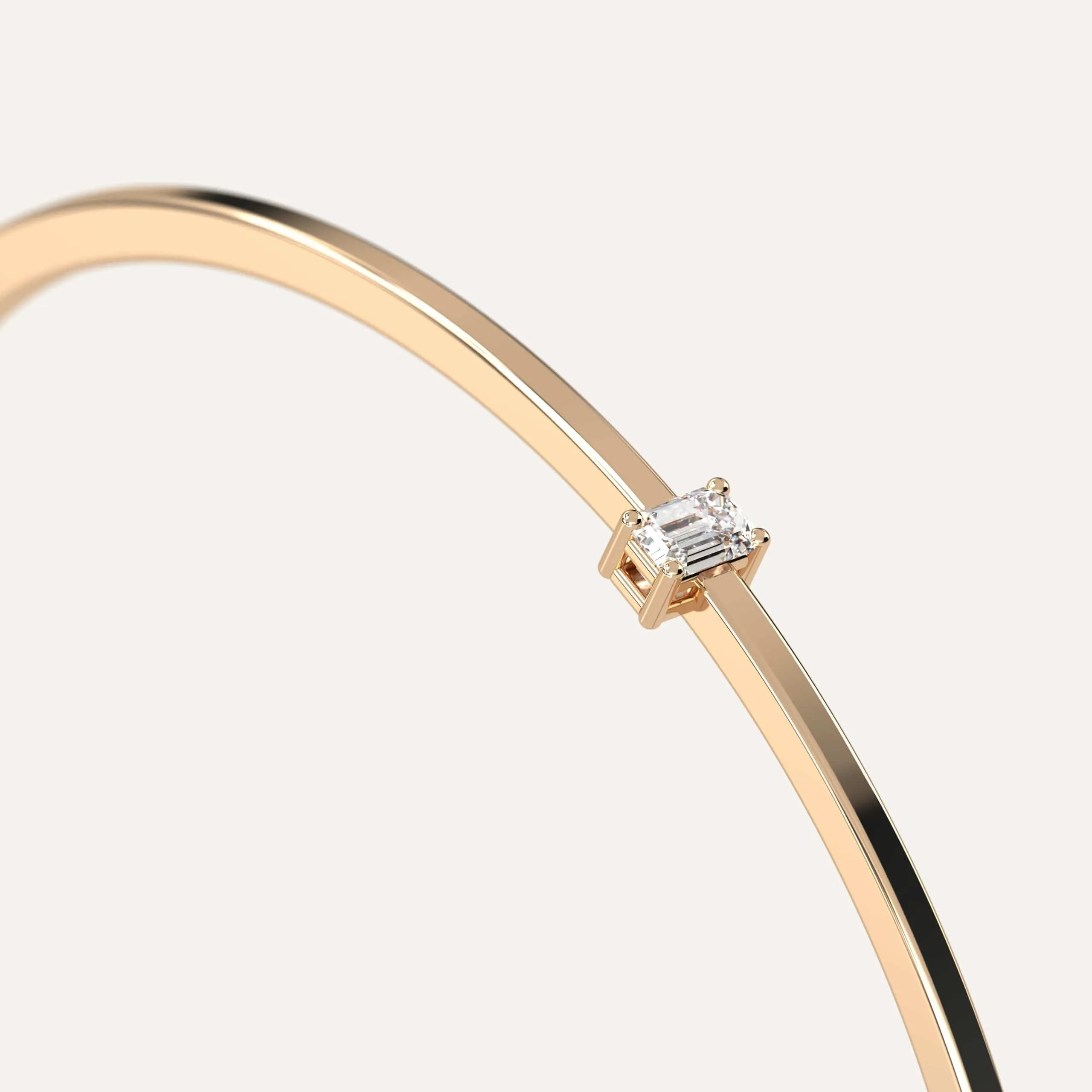 1/4 carat Emerald Diamond Solitaire, Bangle Bracelet