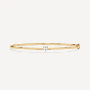 1/4 carat Heart Diamond Solitaire, Bangle Bracelet