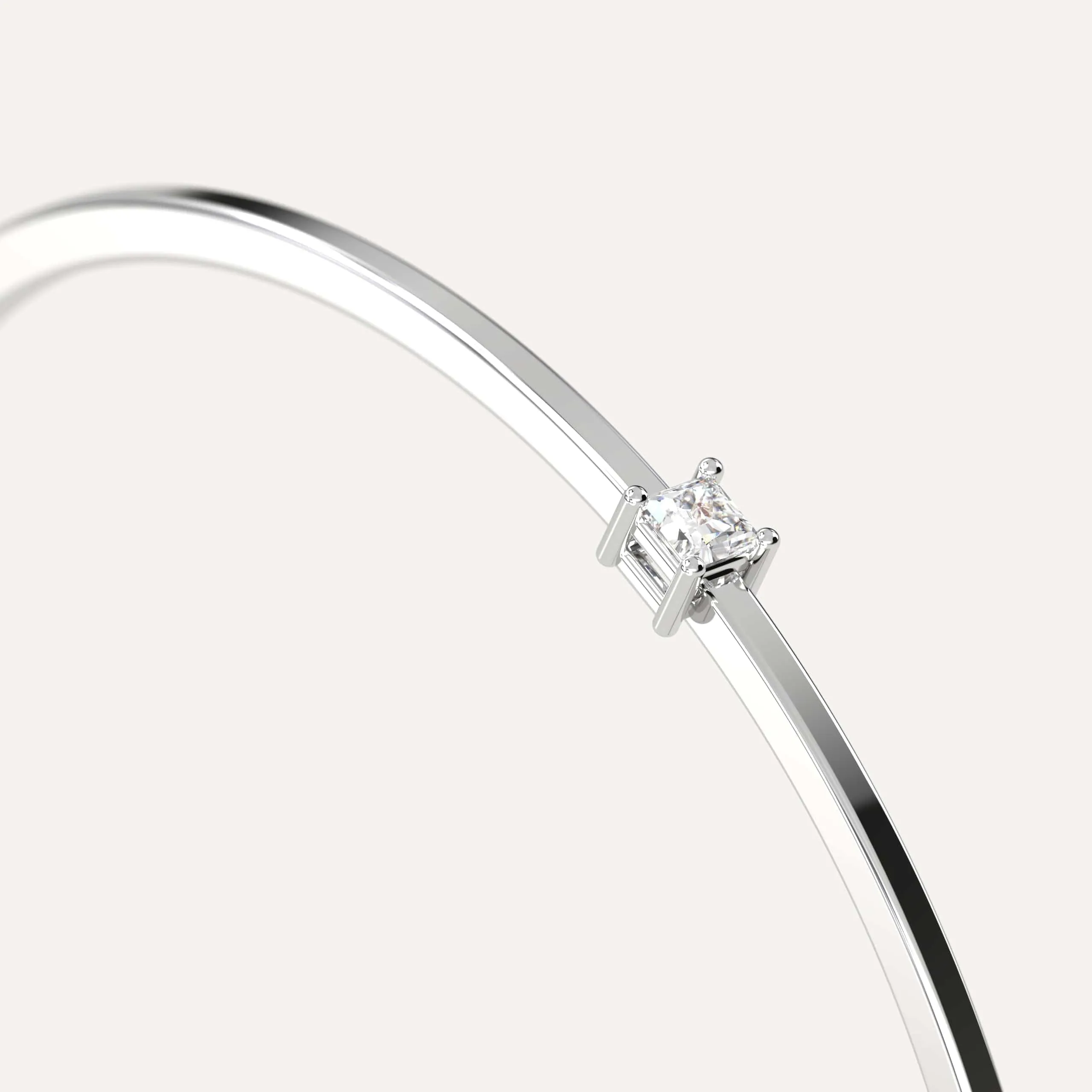 1/4 carat Princess Diamond Solitaire, Bangle Bracelet