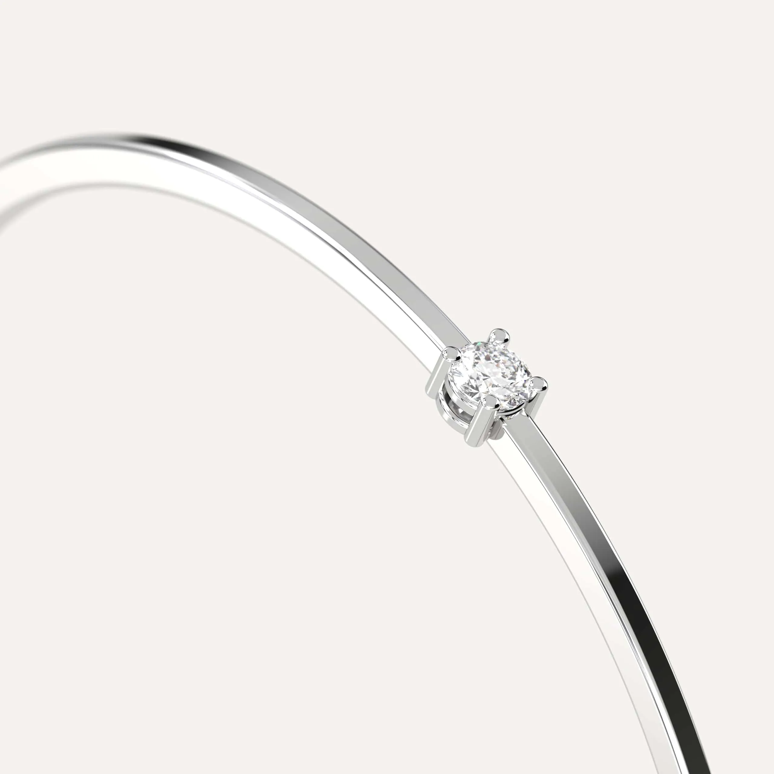 1/4 carat Round Diamond Solitaire, Bangle Bracelet