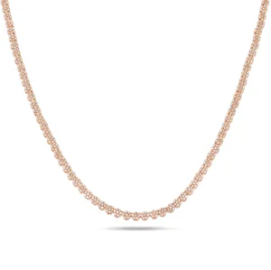 14k Flower Tennis Necklace 6.50ctw