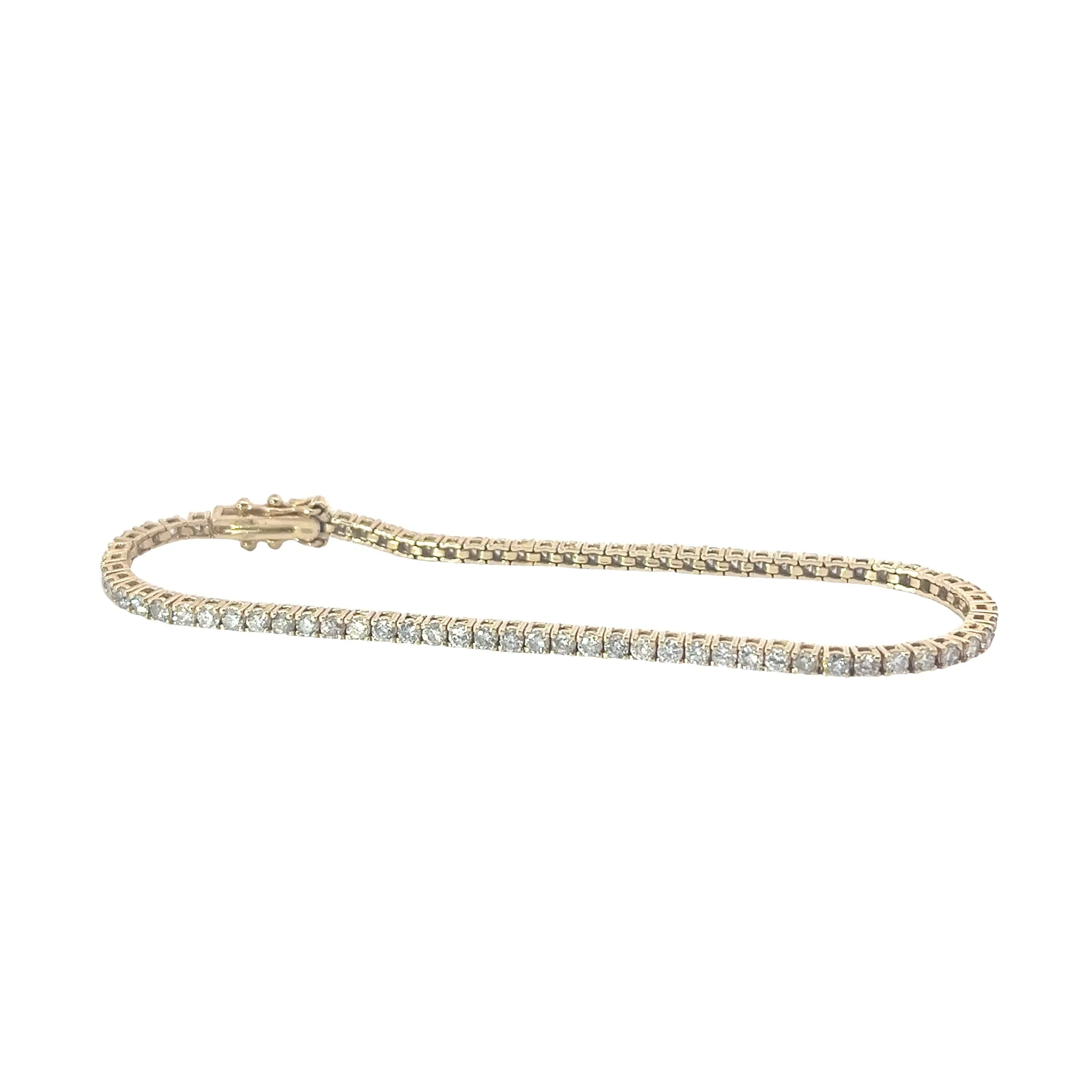 14K YELLOW AND WHITE GOLD 2.25CT FVS2 DIAMOND TENNIS BRACELET