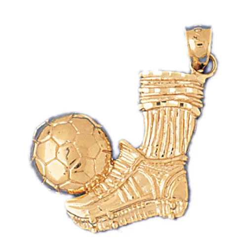 14k Yellow Gold Soccer Ball Charm