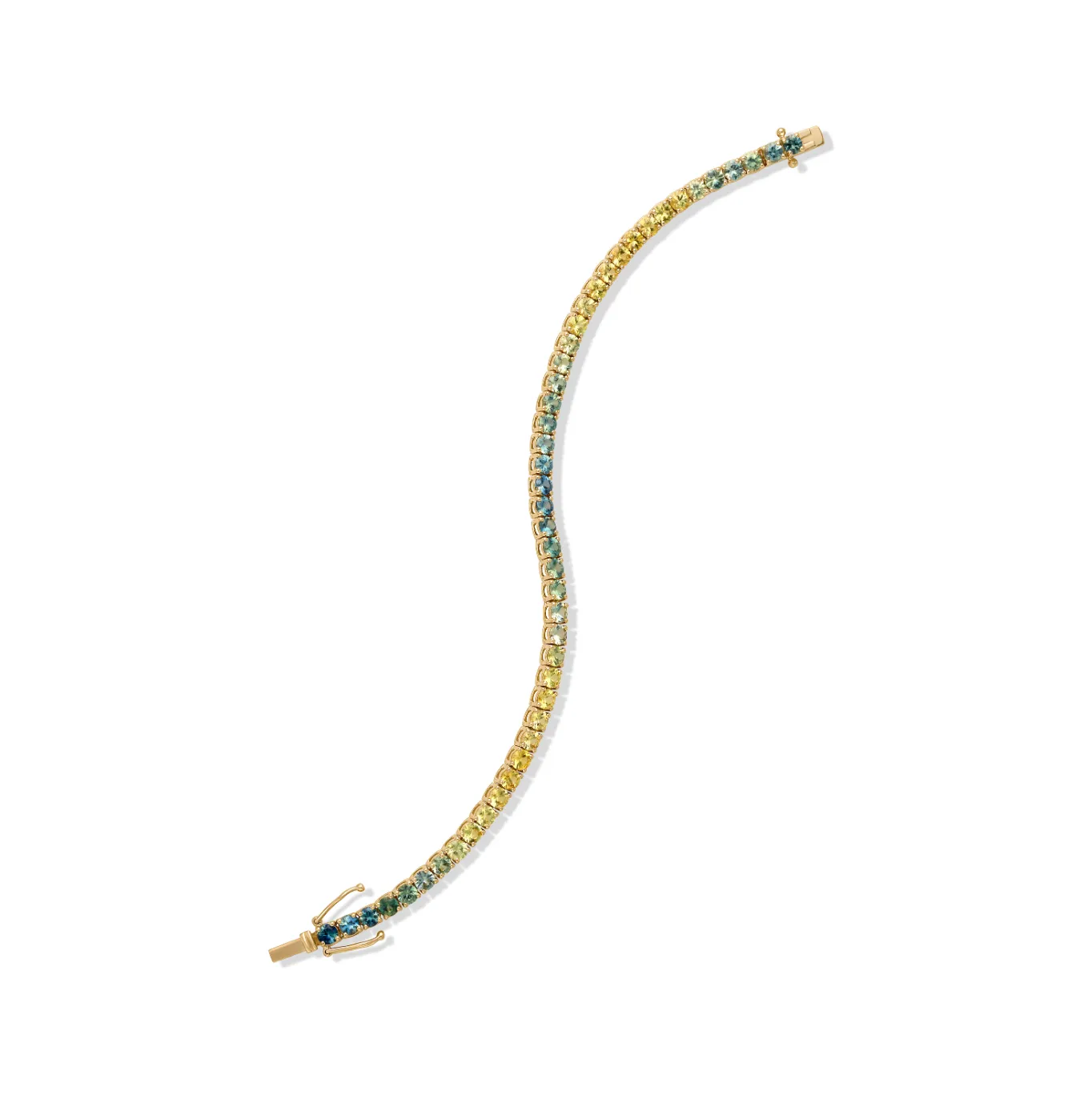 14KY 3.5mm Ombre Sapphire Tennis Bracelet