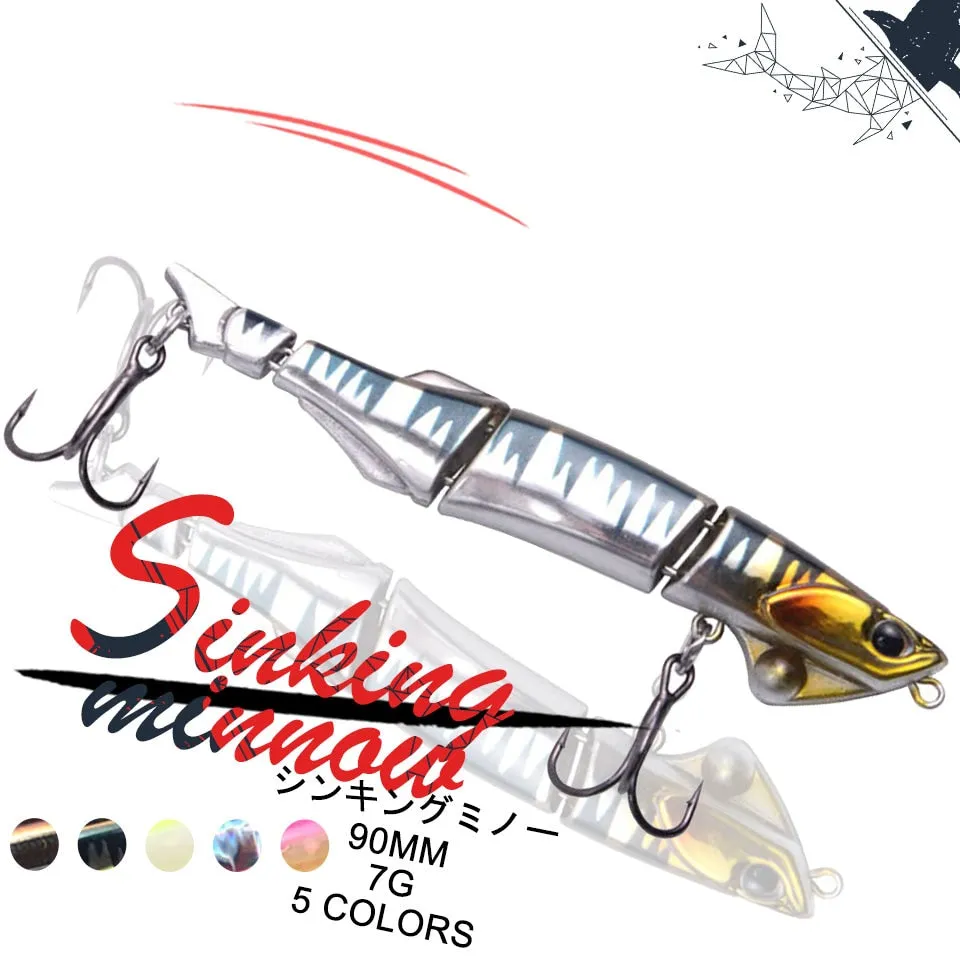 1PCS 90MM/7G glide bait Multi-Joint Fishing Swimbait Swinger Built-In Tungsten bead Quality Lure