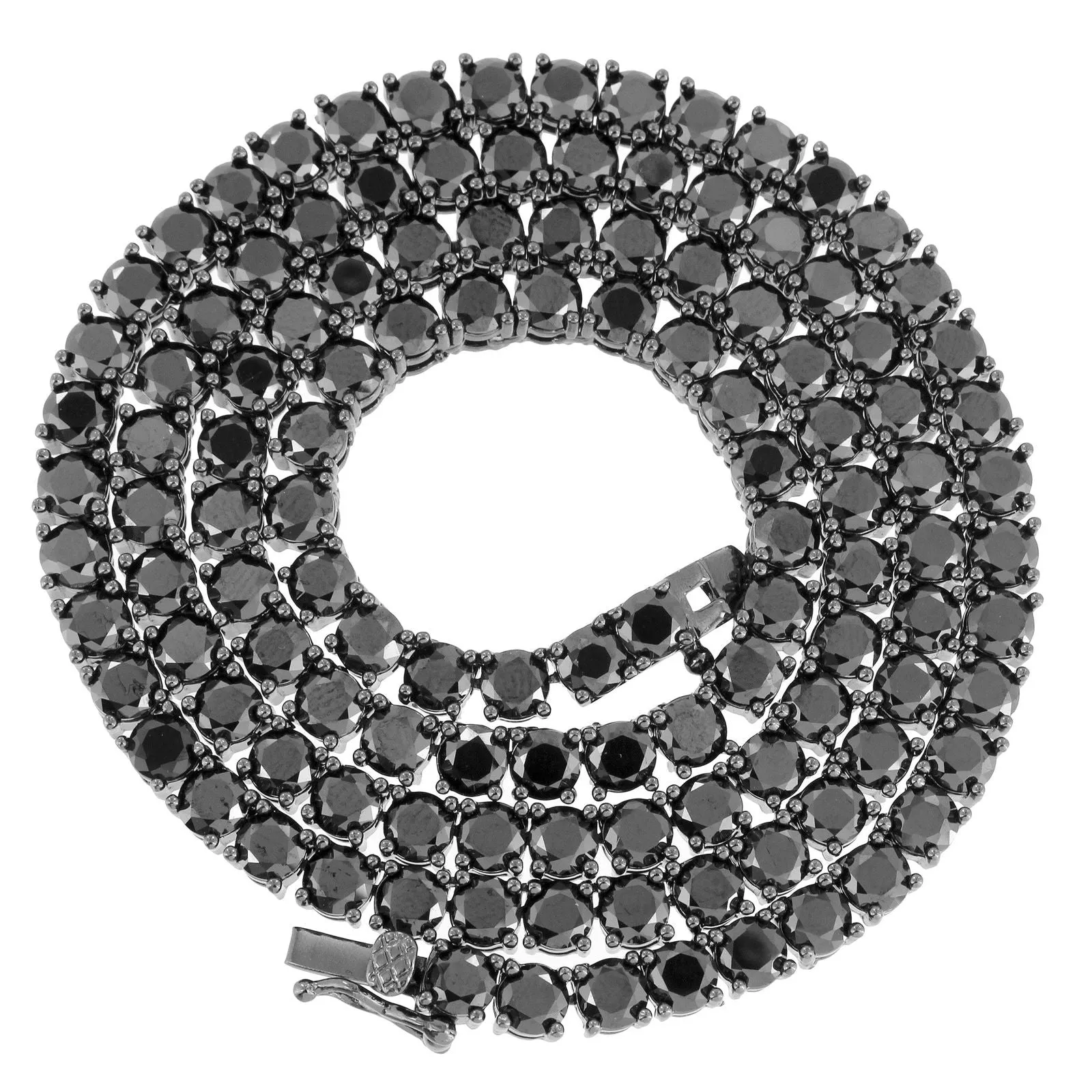 20" 4mm Icy black Gold finish Simulated Diamond Tennis Chain Necklace