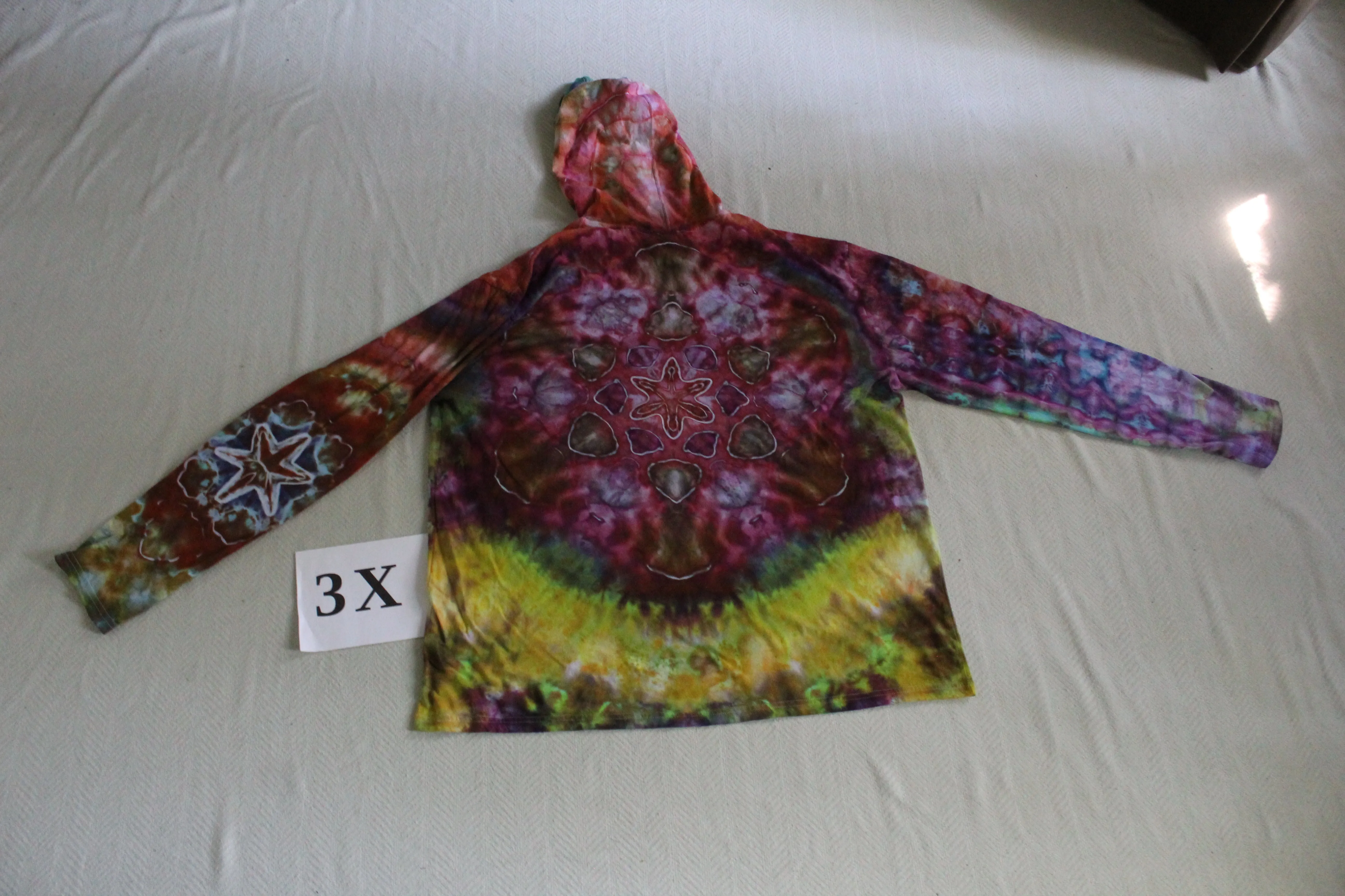 3X Long Sleeve Hooded Shirt