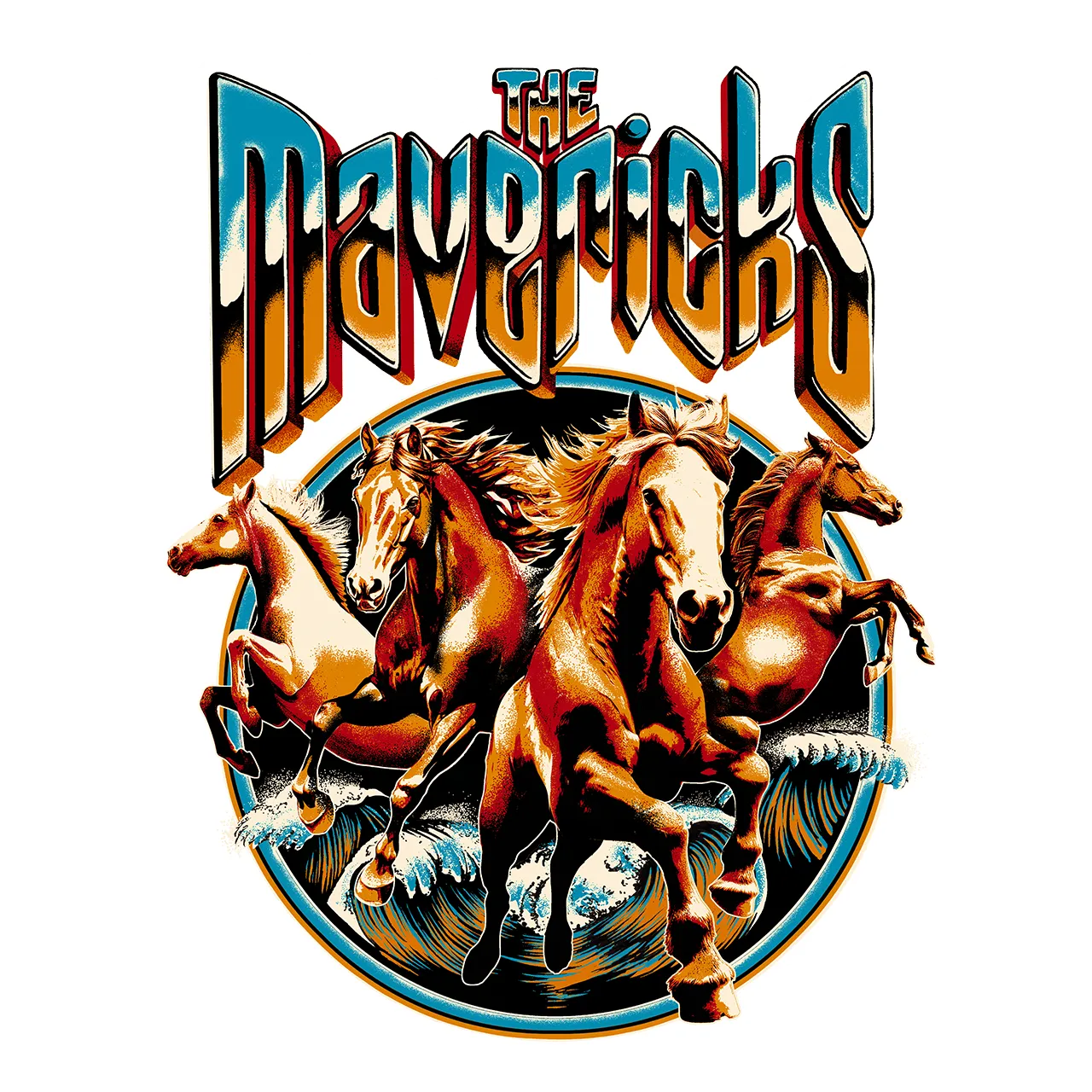 4 Horses Sticker