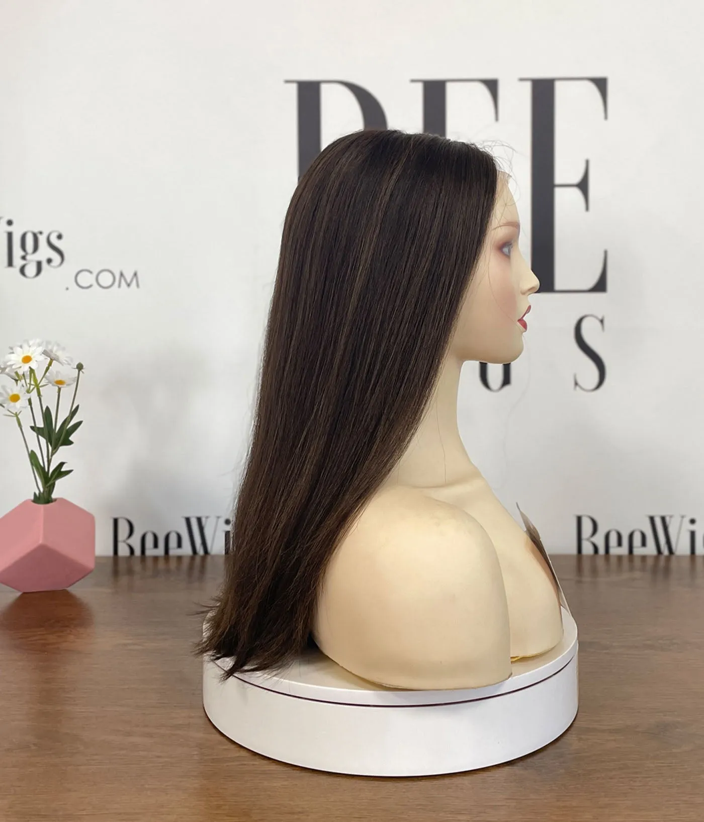 #4/8 Swiss HD Lace Wigs Lace Top Sheitel Wig