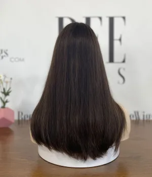 #4/8 Swiss HD Lace Wigs Lace Top Sheitel Wig