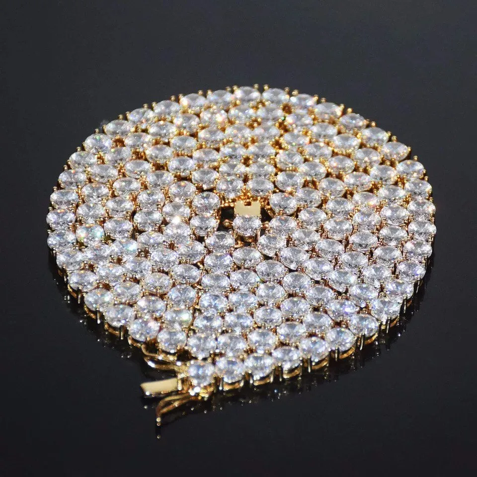 5MM Tennis necklace ,rhinestone tennis necklace ,bling iced necklace 5mm Iced Zircon 1 Row Tennis Chain Necklace, men tennis necklace
