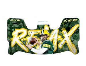 Aaron Rodgers Custom Visor for Any Full Size Riddell Helmet (Universal Fit) (2)