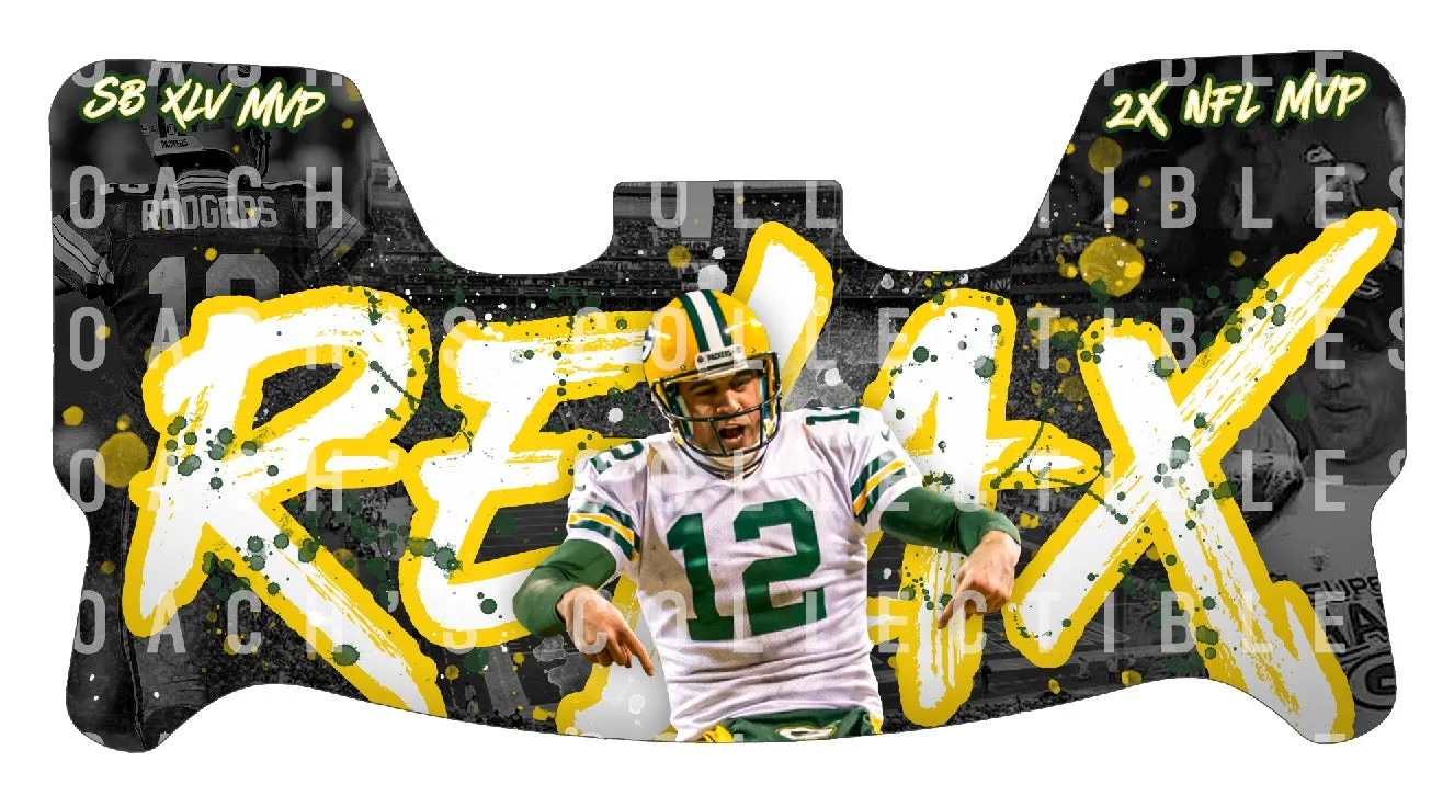 Aaron Rodgers Custom Visor for Any Full Size Riddell Helmet (Universal Fit)