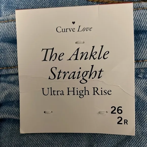 ABERCROMBIE AND FITCH CURVE LOVE ANKLE STRAIGHT ULTRA HIGH RISE JEAN
