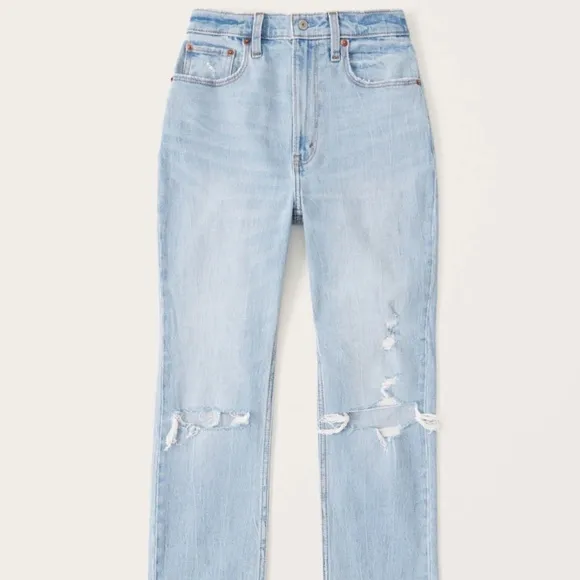 ABERCROMBIE AND FITCH CURVE LOVE ANKLE STRAIGHT ULTRA HIGH RISE JEAN