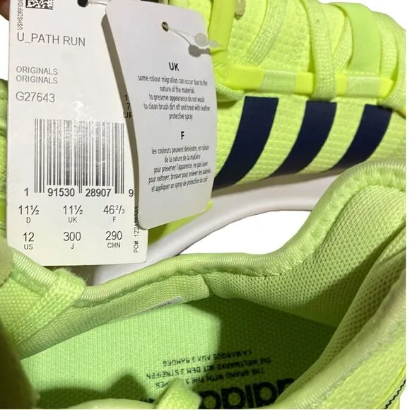 Adidas Sneakers Mens 12 Neon Green U Path Hi Res Running Bright Colorful G27643
