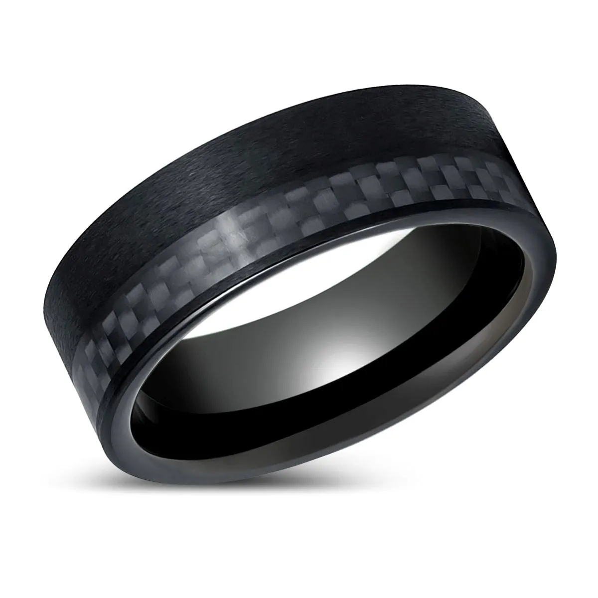 ARAE | Black Tungsten Ring Black Carbon Fiber Inlay