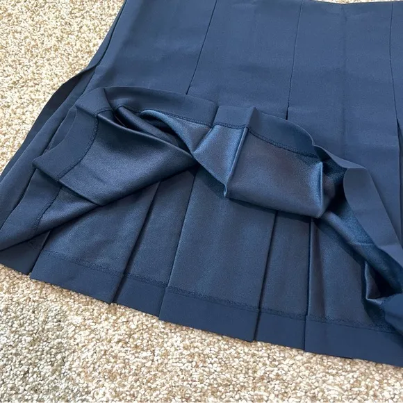 Aritzia Babaton Navy Hathaway Tennis Skirt Size 10
