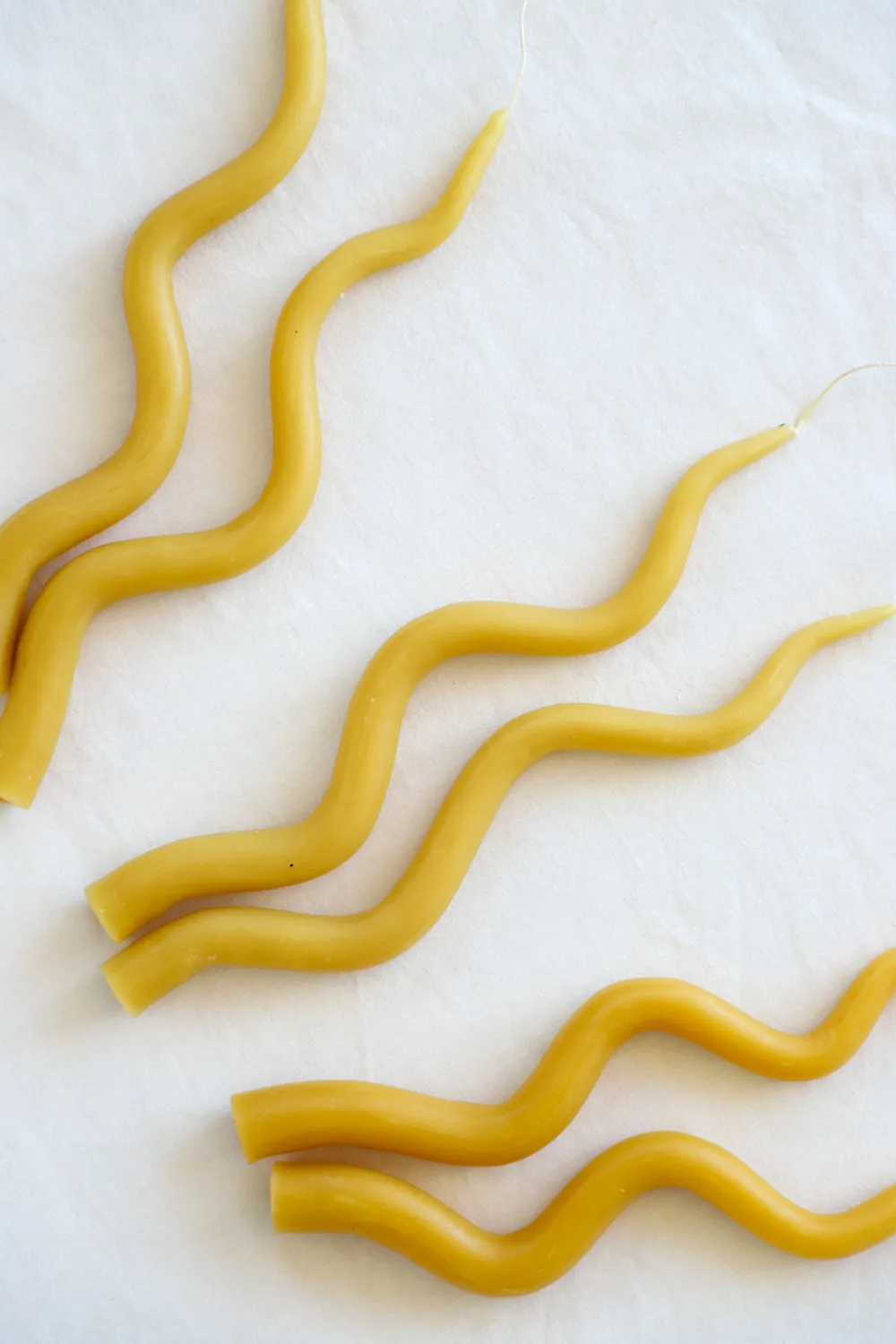Artisanal Wavy Tapered Candles | Natural