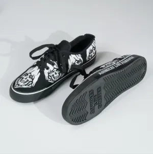 Assholes Live Forever ALF Reaper Skull slip on sneakers shoes. Size 10/11 Black