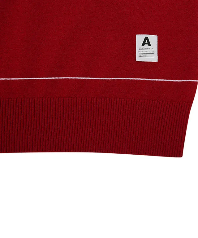 AVEN Women's Basic Polo Knit - Wine