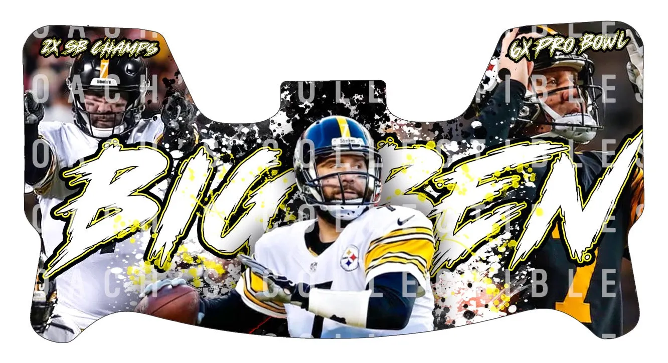 Ben Roethlisberger Custom Visor for Any Full Size Riddell Helmet (Universal Fit)