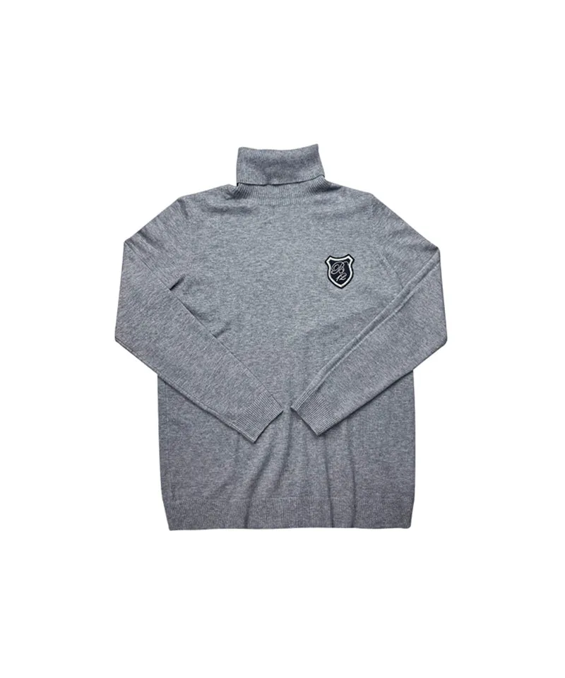 BENECIA 12 Bokashi Plain Turtleneck - Gray