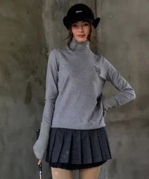 BENECIA 12 Bokashi Plain Turtleneck - Gray