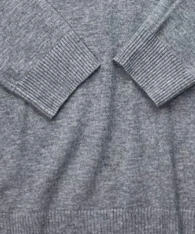 BENECIA 12 Bokashi Plain Turtleneck - Gray
