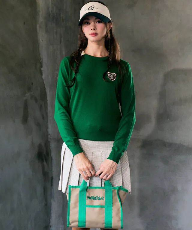 BENECIA 12 Checkerboard Collar Long Sleeve - Green