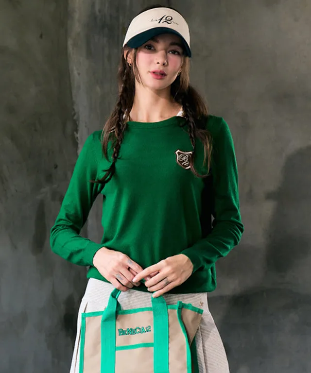 BENECIA 12 Checkerboard Collar Long Sleeve - Green