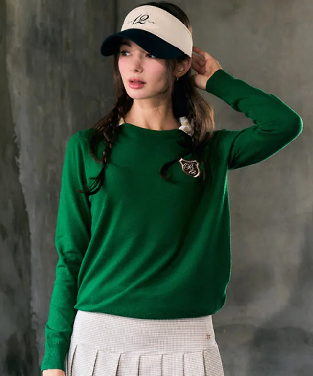 BENECIA 12 Checkerboard Collar Long Sleeve - Green