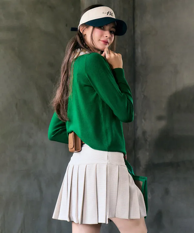 BENECIA 12 Checkerboard Collar Long Sleeve - Green