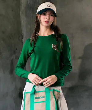BENECIA 12 Checkerboard Collar Long Sleeve - Green