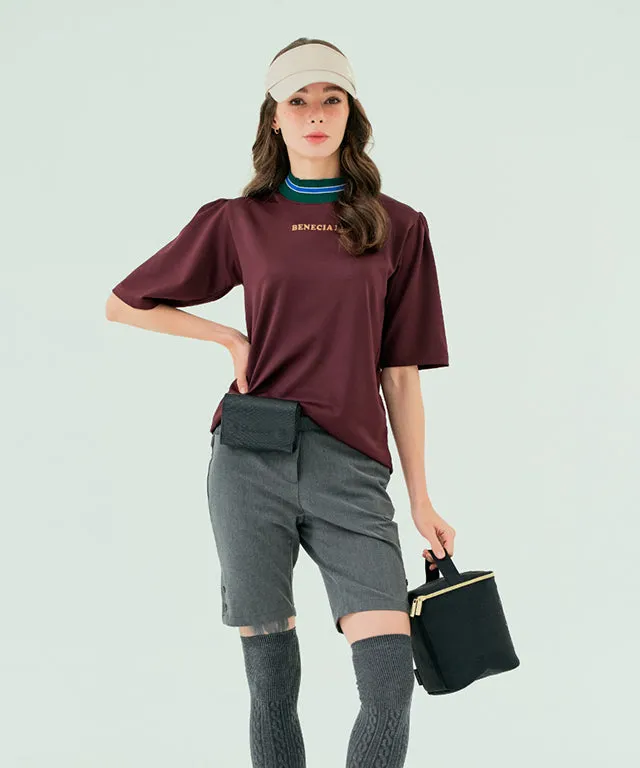 BENECIA 12 China Collar Top - Wine