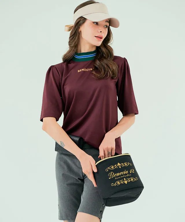 BENECIA 12 China Collar Top - Wine