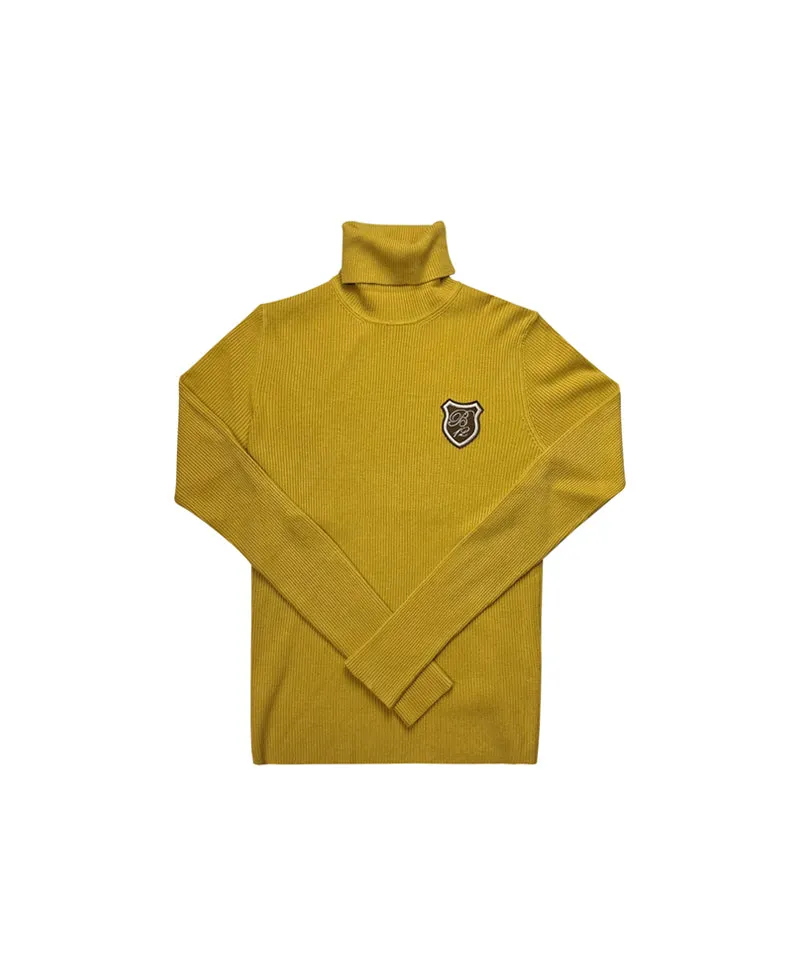 BENECIA 12 Color Ribbed Turtleneck - Yellow