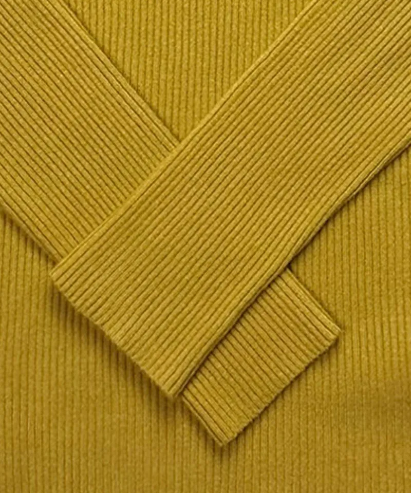 BENECIA 12 Color Ribbed Turtleneck - Yellow