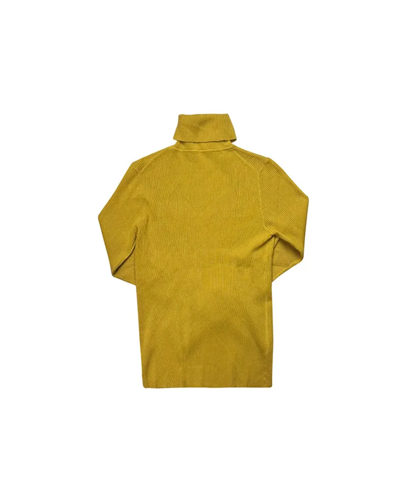 BENECIA 12 Color Ribbed Turtleneck - Yellow