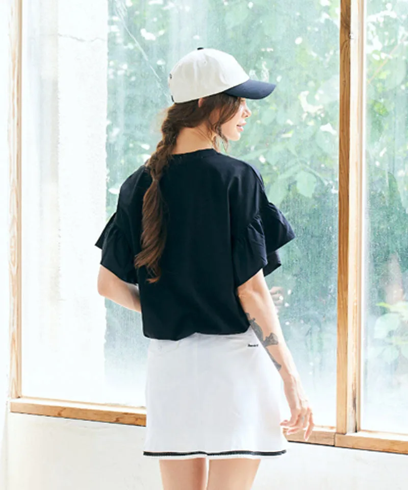BENECIA 12 Cotton Shirring Tee - Black