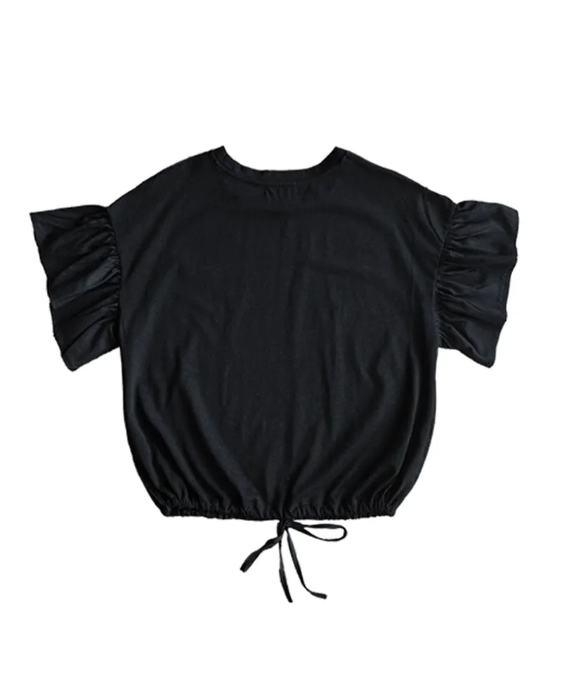BENECIA 12 Cotton Shirring Tee - Black