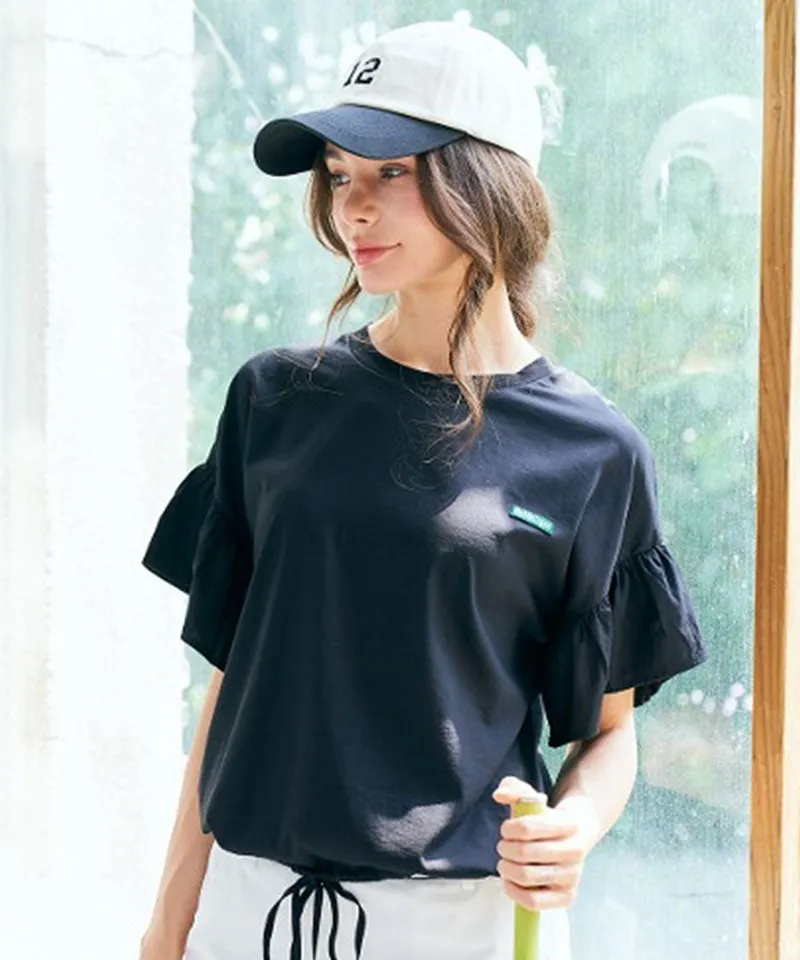 BENECIA 12 Cotton Shirring Tee - Black