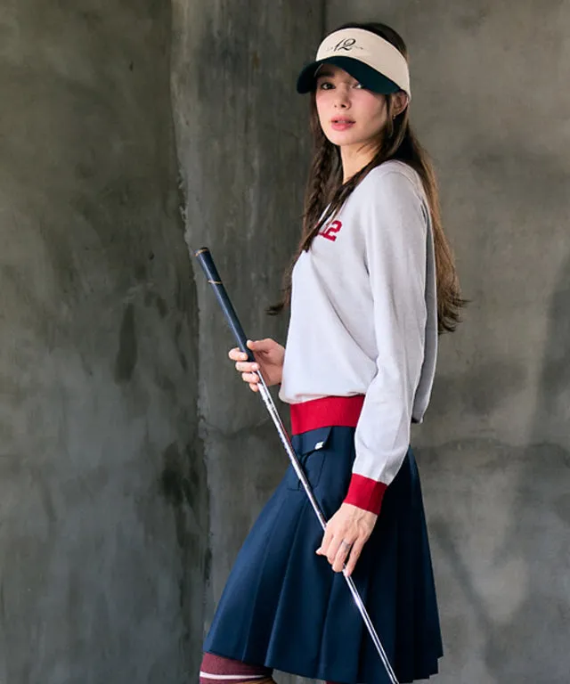 BENECIA 12 Logo Color Combination Knit - Gray